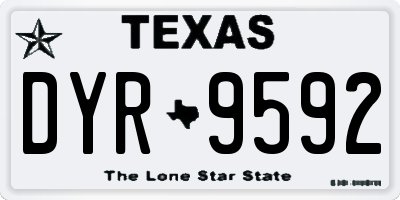 TX license plate DYR9592