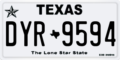 TX license plate DYR9594