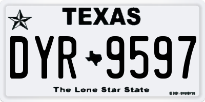 TX license plate DYR9597