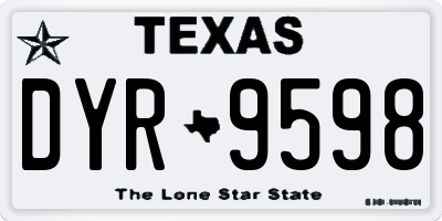 TX license plate DYR9598