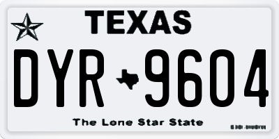 TX license plate DYR9604