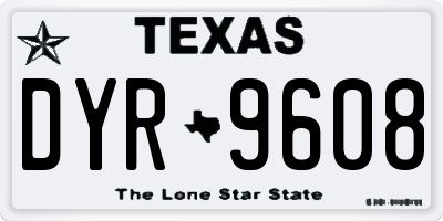 TX license plate DYR9608