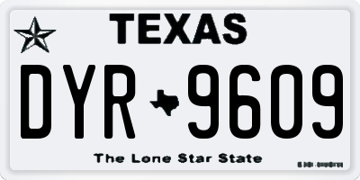 TX license plate DYR9609