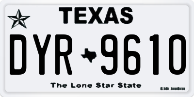 TX license plate DYR9610