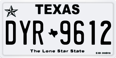 TX license plate DYR9612