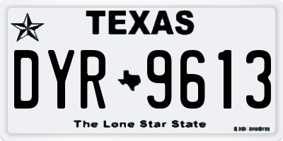 TX license plate DYR9613