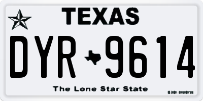TX license plate DYR9614