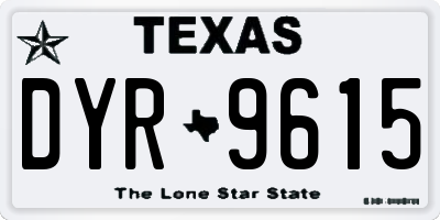 TX license plate DYR9615