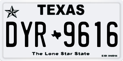 TX license plate DYR9616