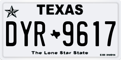 TX license plate DYR9617