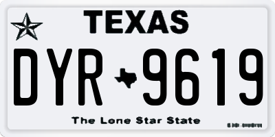 TX license plate DYR9619