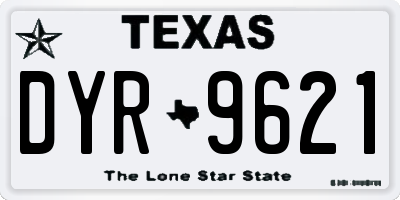 TX license plate DYR9621