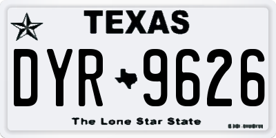 TX license plate DYR9626