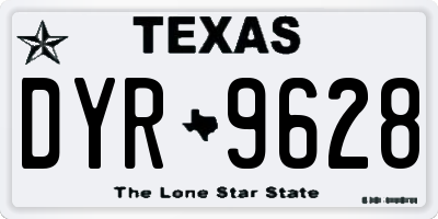 TX license plate DYR9628