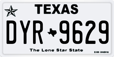 TX license plate DYR9629
