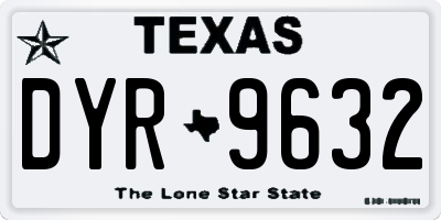 TX license plate DYR9632