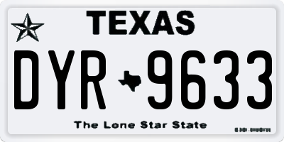 TX license plate DYR9633