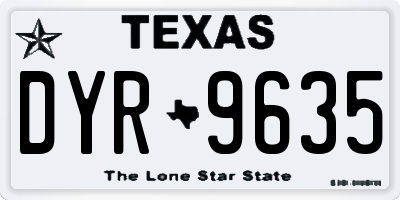 TX license plate DYR9635