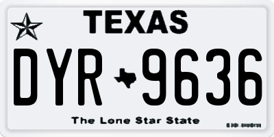 TX license plate DYR9636
