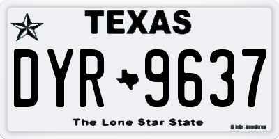TX license plate DYR9637