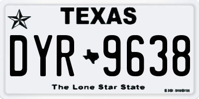 TX license plate DYR9638