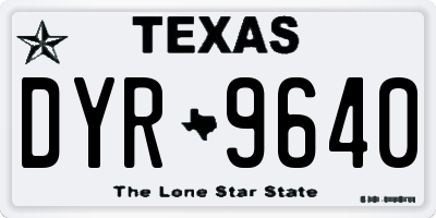 TX license plate DYR9640