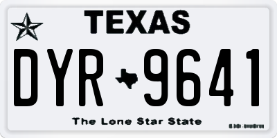 TX license plate DYR9641