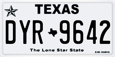 TX license plate DYR9642