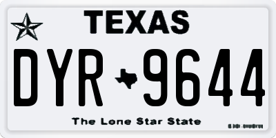 TX license plate DYR9644