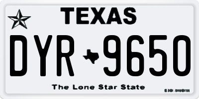 TX license plate DYR9650