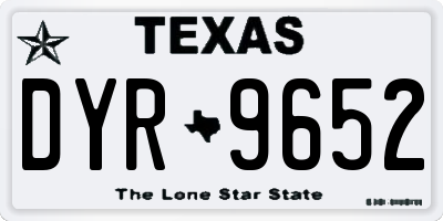 TX license plate DYR9652