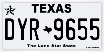 TX license plate DYR9655