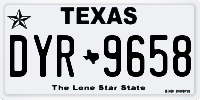 TX license plate DYR9658