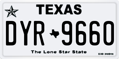 TX license plate DYR9660