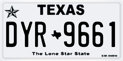 TX license plate DYR9661