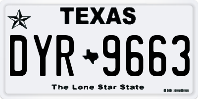 TX license plate DYR9663