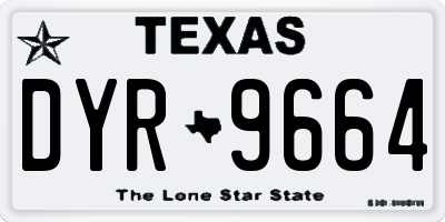 TX license plate DYR9664