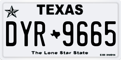 TX license plate DYR9665