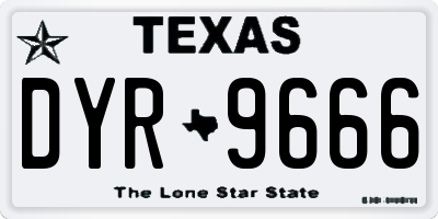 TX license plate DYR9666