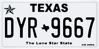 TX license plate DYR9667