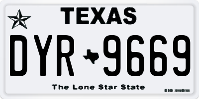 TX license plate DYR9669
