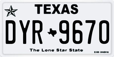 TX license plate DYR9670