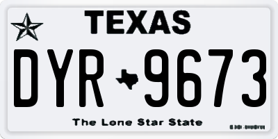 TX license plate DYR9673