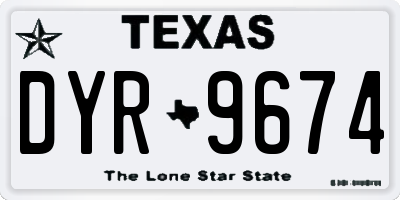 TX license plate DYR9674