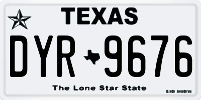 TX license plate DYR9676