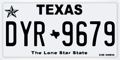 TX license plate DYR9679