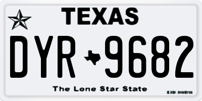 TX license plate DYR9682
