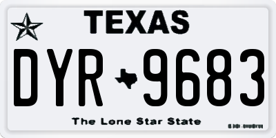TX license plate DYR9683