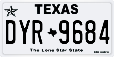 TX license plate DYR9684