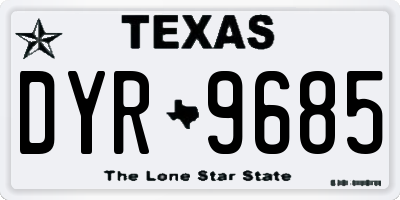 TX license plate DYR9685